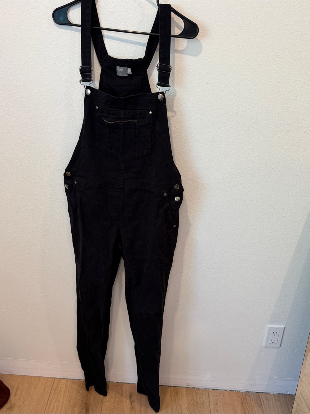ASOS Black Denim Overall Jumpsuit with Front Bib Pocket